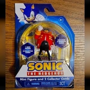 Sonic the Hedgehog Toy Mini Dr Robotnik Eggman Figure and 2 Collector Cards